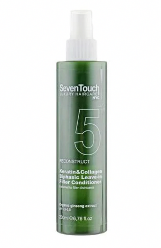 SEVENTOUCH LUXURY HAIR CARE RECONSTRUCT KERATIN & COLLAGEN BIPHASIC LEAVE IN FILLER CONDITIONER 200ml